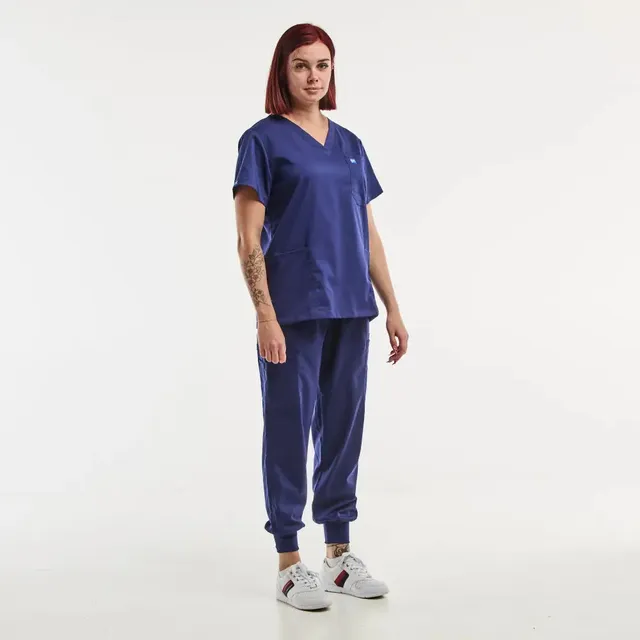 Aelin EMMA Jogger tenue médicale femme bleu marine poches