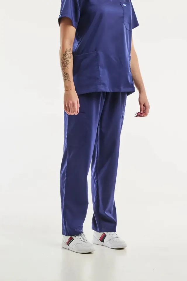 Aelin EMMA Pantalon médical Bleu Marine Femme stretch