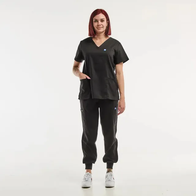 Aelin EMMA Jogger tenue médicale femme noir poches