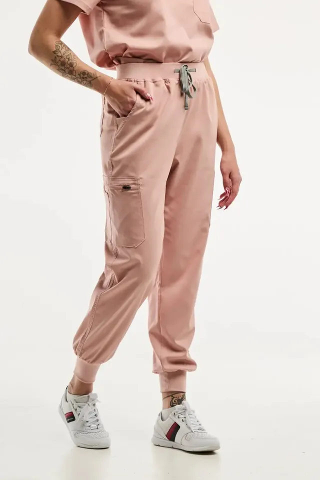 Aelin Emma jogger pantalon médical rose clair stretch