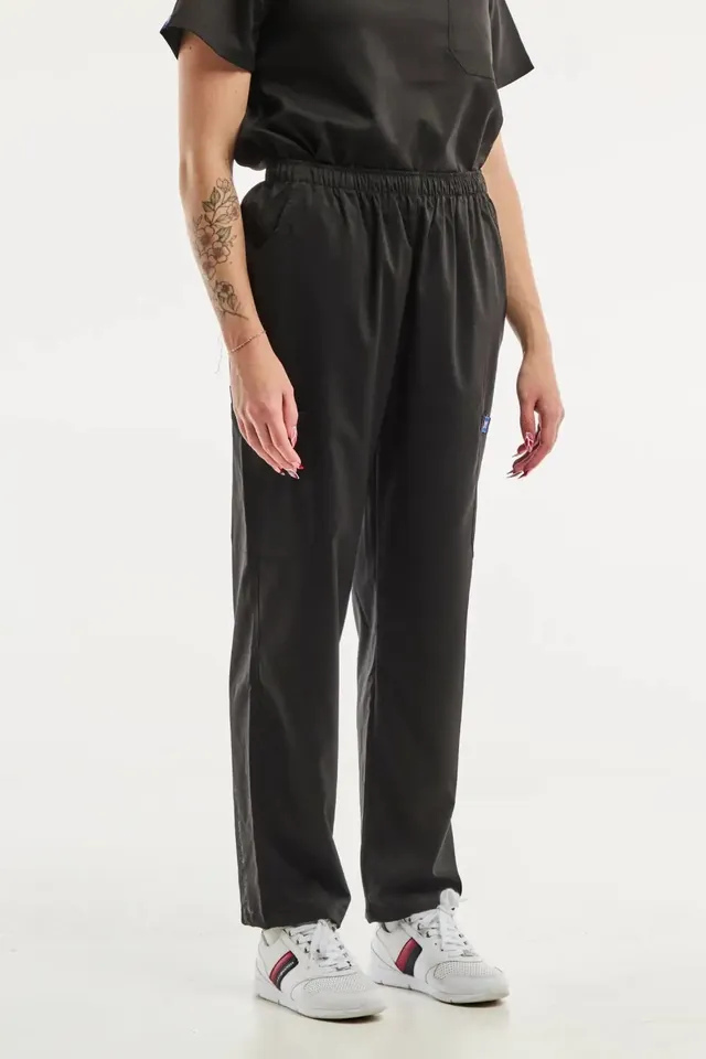 Aelin EMMA pantalon médical femme noir stretch