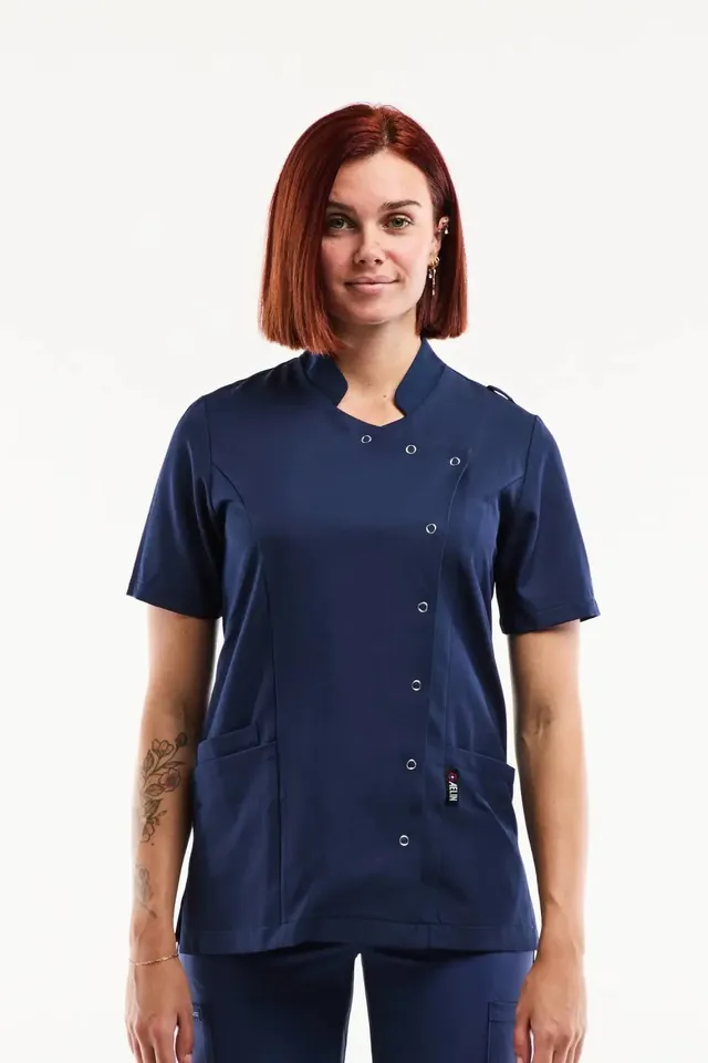 Aelin Aurelia Blouse Médicale Femme Marine Stretch